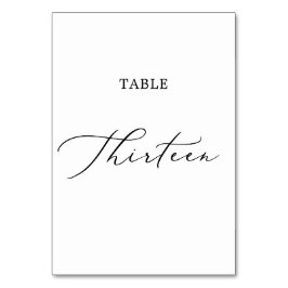 Delikat Black Calligraphy Bord Tretton Bordsnummer