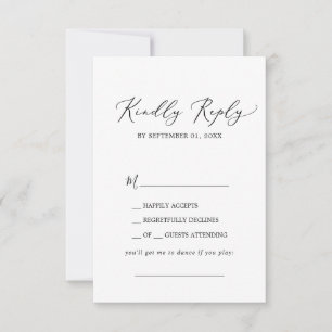 Delikat Black Calligraphy Sång Request OSA kort