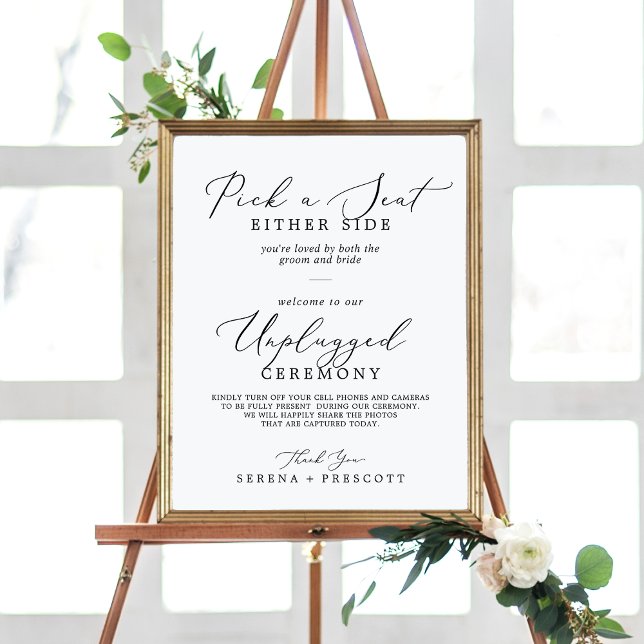 Delikat Black Plocka a Seat Unplugged Ceremony Poster (Skapare uppladdad)