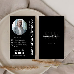 Delikat Black Realtor Professionell Real Gods Visitkort