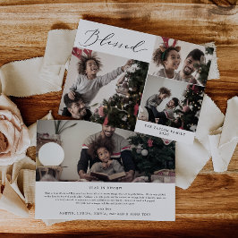Delikat blankt 4-fotojulklapp julkort