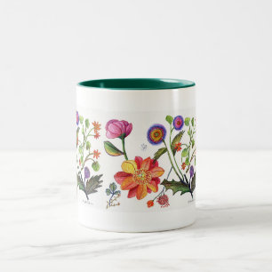 Delikat blommamugg Två-Tonad mugg