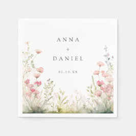 Delikat Blommigt Bröllop Pappersservett