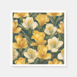 Delikat Blommigt Freesia Mönster Pappersservett