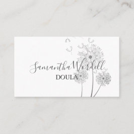 Delikat Blommigt Illustration Doula Birth Midfru Visitkort
