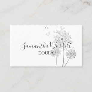Delikat Blommigt Illustration Doula Birth Midfru Visitkort