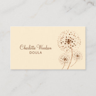 Delikat Blommigt Illustration Doula Birth Midfru Visitkort