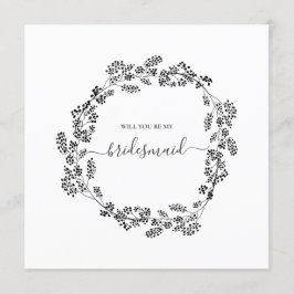 Delikat Blommigt Modern Bridesmaid Bröllop Inbjudningar