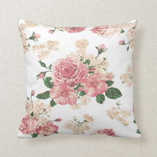 Delikat blommigt, rosa ros kudde