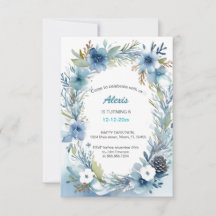 Delikat Blommigt Utandning Mjuk blå födelsedag