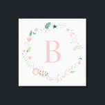 Delikat Blommigt Utandning Monogram Canvastryck<br><div class="desc">Elegant och kanvastryck av sött och monogrammat andedräkt.</div>