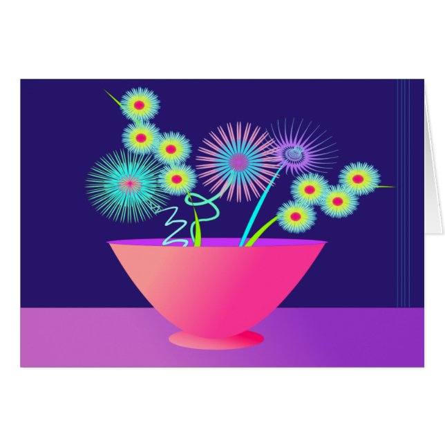 Delikat blommor hälsningskort (Framsidan Horizontal)