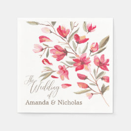 Delikat Bloom typography rustik bröllop Pappersservett