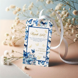 Delikat Blue Butterfly Baby i Bloom Tack Presentetikett