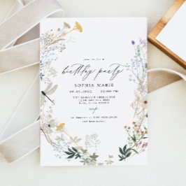 Delikat Boho WildblomButterfly-Födelsedagsfest Inbjudningar