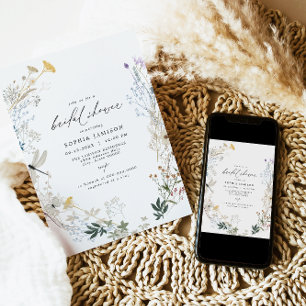 Delikat Boho WildblomButterfly-Möhippa Inbjudningar