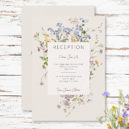 Delikat Boho Wildblomme Recept Bröllop Tilläggskort