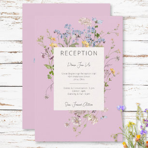 Delikat Boho Wildblommes Rosa Recept Tilläggskort