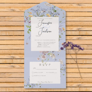Delikat Boho Wildblommor Periwinkle No Middag