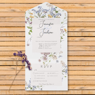 Delikat Boho Wildblommor White Midinner