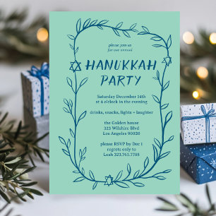 Delikat botaniskt Hanukkah Party Star av David Inbjudningar