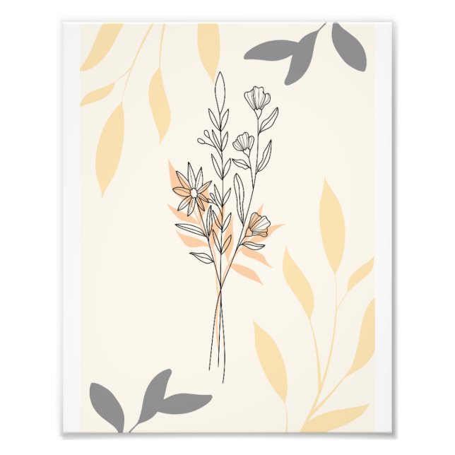 Delikat botaniskt konst Bouquet Fototryck (Framsidan)