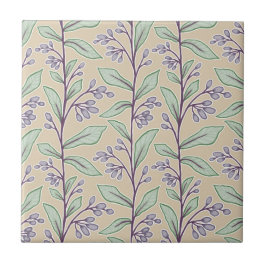 Delikat botaniskt Reverie M8 Lila för stora växter Kakelplatta