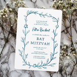 Delikat botaniskt stjärnor på David Pub Bat mitzva Inbjudningar<br><div class="desc">Perfekt-kort för att tillkännage ett bat mitzvah, pub mitzvah eller annat judiskt firande! Hand plockade delikata löv-trimma konst åt dig! FULLT ANPASSADE! Klicka på "Anpassa" ovan om du vill redigera texten. Klicka på "Redigera med verktyg" om du vill justera typsnitt, färg och placeringar och lägga till text i baksidans design...</div>