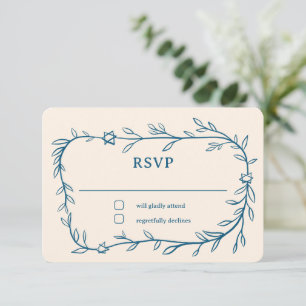 Delikat botaniskt stjärnor på David Pub Bat mitzva OSA Kort