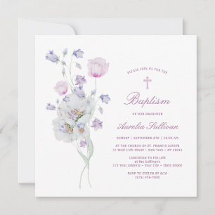 Delikat Bouquet Baptism-inbjudan Inbjudningar