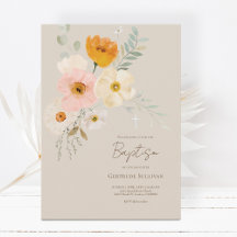 delikat bouquet Baptism-inbjudan