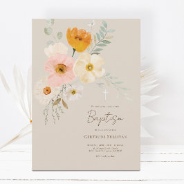 delikat bouquet Baptism-inbjudan Inbjudningar
