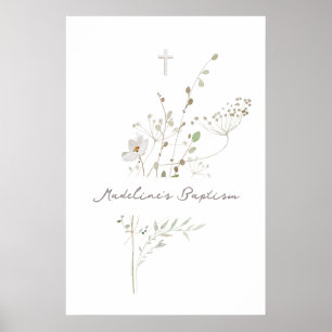 delikat bouquet Baptism-tecken Poster