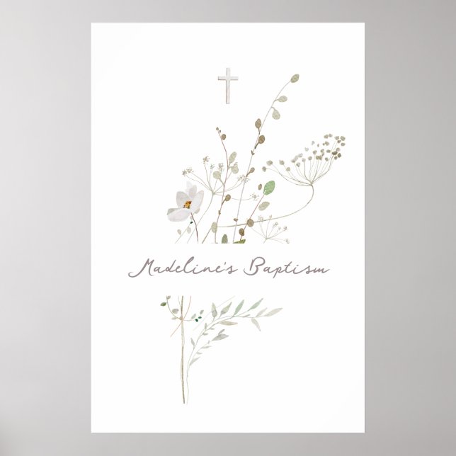 delikat bouquet Baptism-tecken Poster (Framsidan)