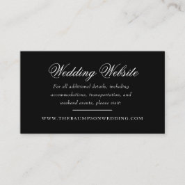 Delikat Bröllop-webbplats för svart och Guld-skrip Tilläggskort