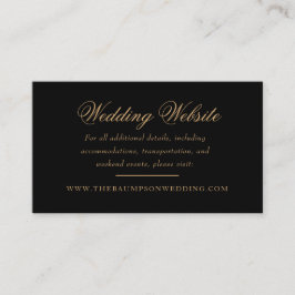 Delikat Bröllop-webbplats för svart och Guld-skrip Tilläggskort