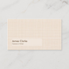 Delikat Creamy Brown Checkated Mönster med Logotyp Visitkort