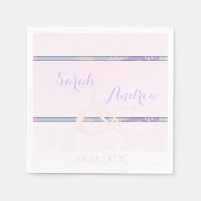 Delikat Damask - Bröllop Pappra blöjor Pappersservett (Framsidan)