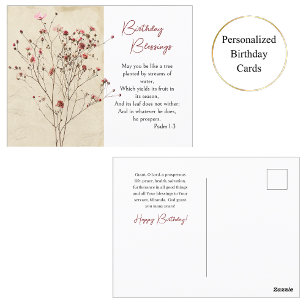 Delikat Desert Wildblommor Orthodox Birthday Vykort