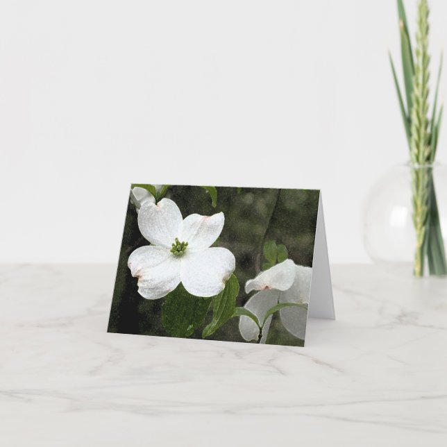 Delikat Dogwood Notecard Kort (Framsida)