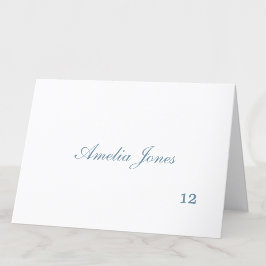 Delikat Dusty Blue Guest Namn Place Card Bordsnummer