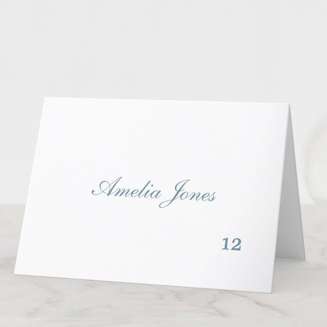 Delikat Dusty Blue Guest Namn Place Card Bordsnummer (Skapare uppladdad)