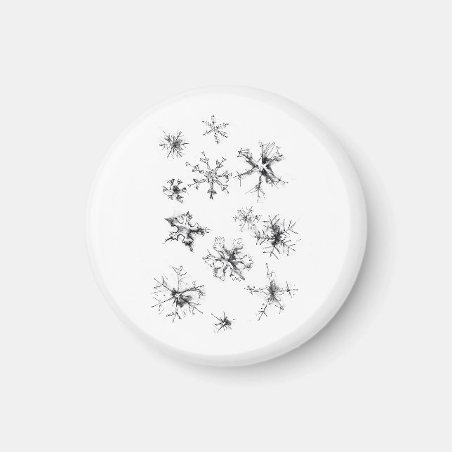 Delikat Fallande Snöflingor Magnet (Framsidan)