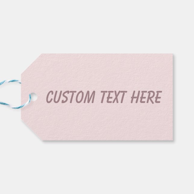 Delikat fast rosa i färg-slätter med blåsning presentetikett (Baksidan Horisontell)