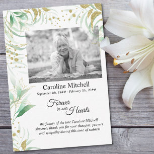 Delikat Foliage Forever i vårt Hearts Foto Tack Kort