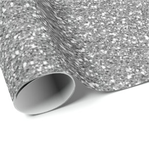 Delikat för grått Glam glitter för silver Spark Presentpapper