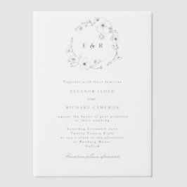 Delikat Formell Monogram Blommigt Utandning Bröllo