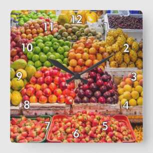 Delikat Fruit-stativ-sortering Fyrkantig Klocka
