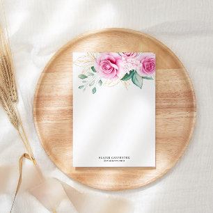 Delikat Garden Blommigt Monogram Stationery Papper