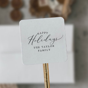 Delikat Glad helg Helgdag Gift Fyrkantigt Klistermärke
